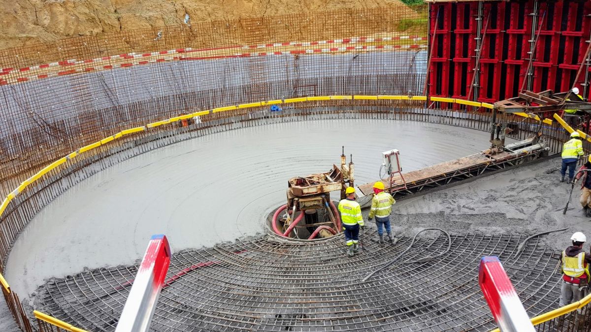 Coulage d'un grand radier circulaire