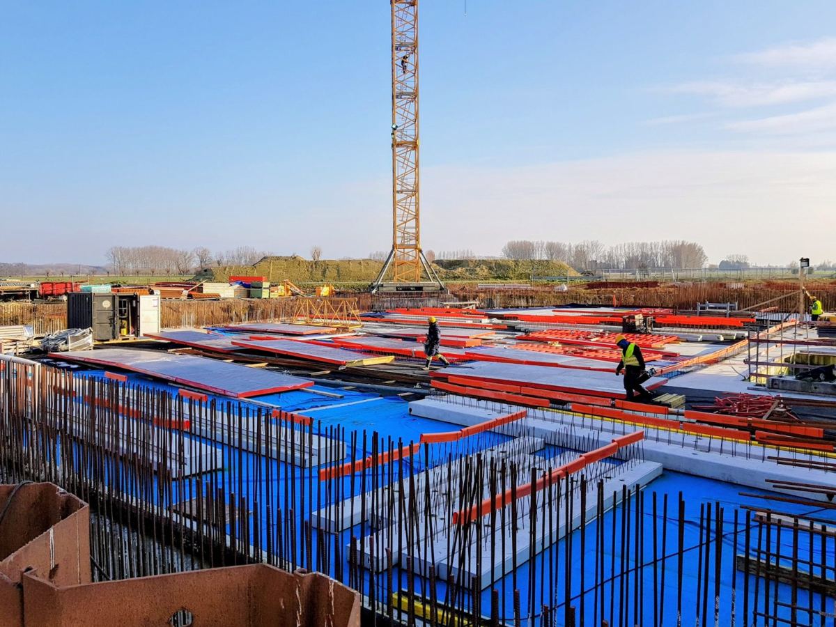 Fondations et prédalles d'une construction neuve