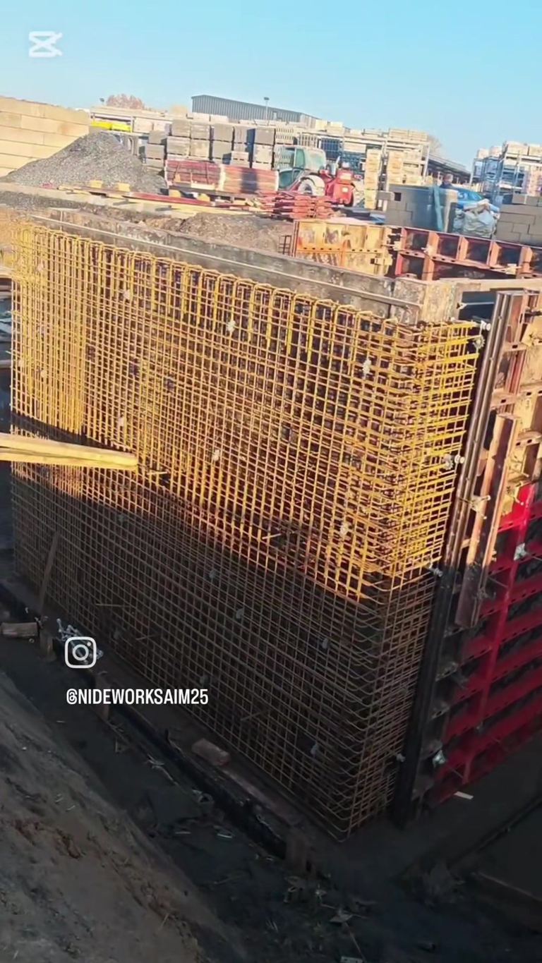 Banches et armatures des voiles, avant bétonnage