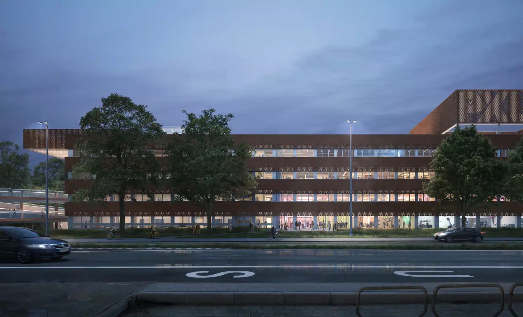 Architectural rendering of PXL BusinessHUB in Hasselt (credit: Laboratoire & Sergison Bates architects; source: Houben).